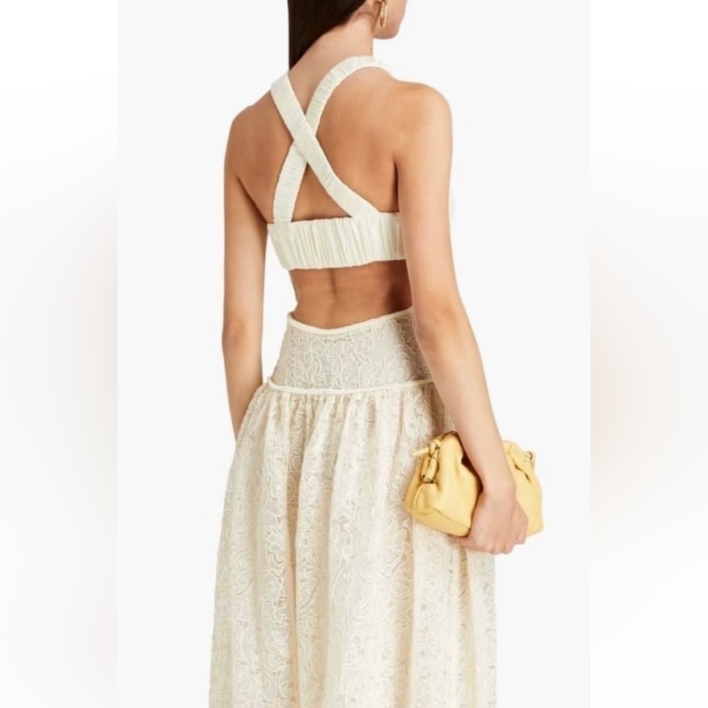 JONATHAN SIMKHAI Gabriela Ivory Lace Midi Dress - Picture 6 of 12